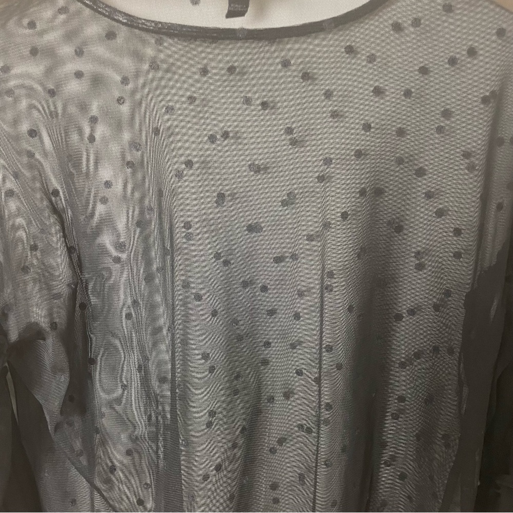 Express Sheer Polkadot Blouse in Black Size Small - Picture 6 of 6